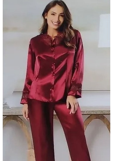 Xses 1002 Kadın Bordo Saten 6'lı Takım Bordo