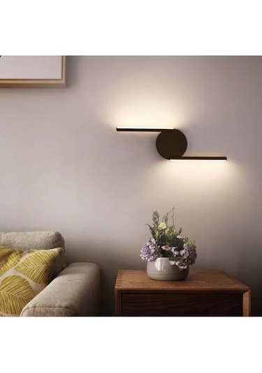 Hugo Siyah Duvar Lambası Ledli Aplik Siyah
