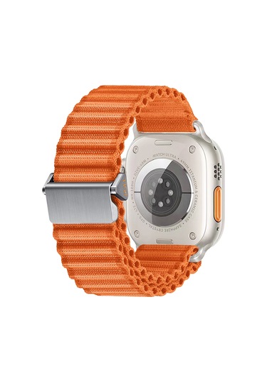 Biriva Home Watch 44mm Uyumlu Krd-123 Naylon Kumaş Hasır Örgülü Kordon-turuncu