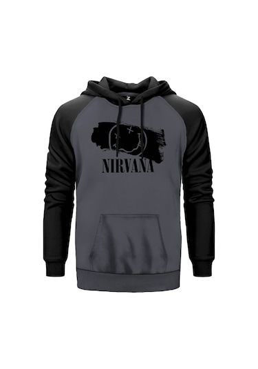 Nirvana Splash Gri Reglan Kol Unisex Sweatshirt Hoodie Gri