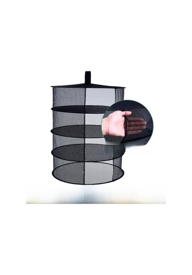 Symbee 4 Katlı Reçine Kurutma Ağı - Zipli Kapatılabilir, Çevre Dost Malzeme, Sebze-meyve-balık Kurutucu, Bahçe Gereci, 60cm Çaplı