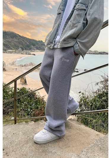 Flaw Atelıer Flaw Atelier Baggy Eşofman Altı Gri Melanj-16511 Gri Melanj