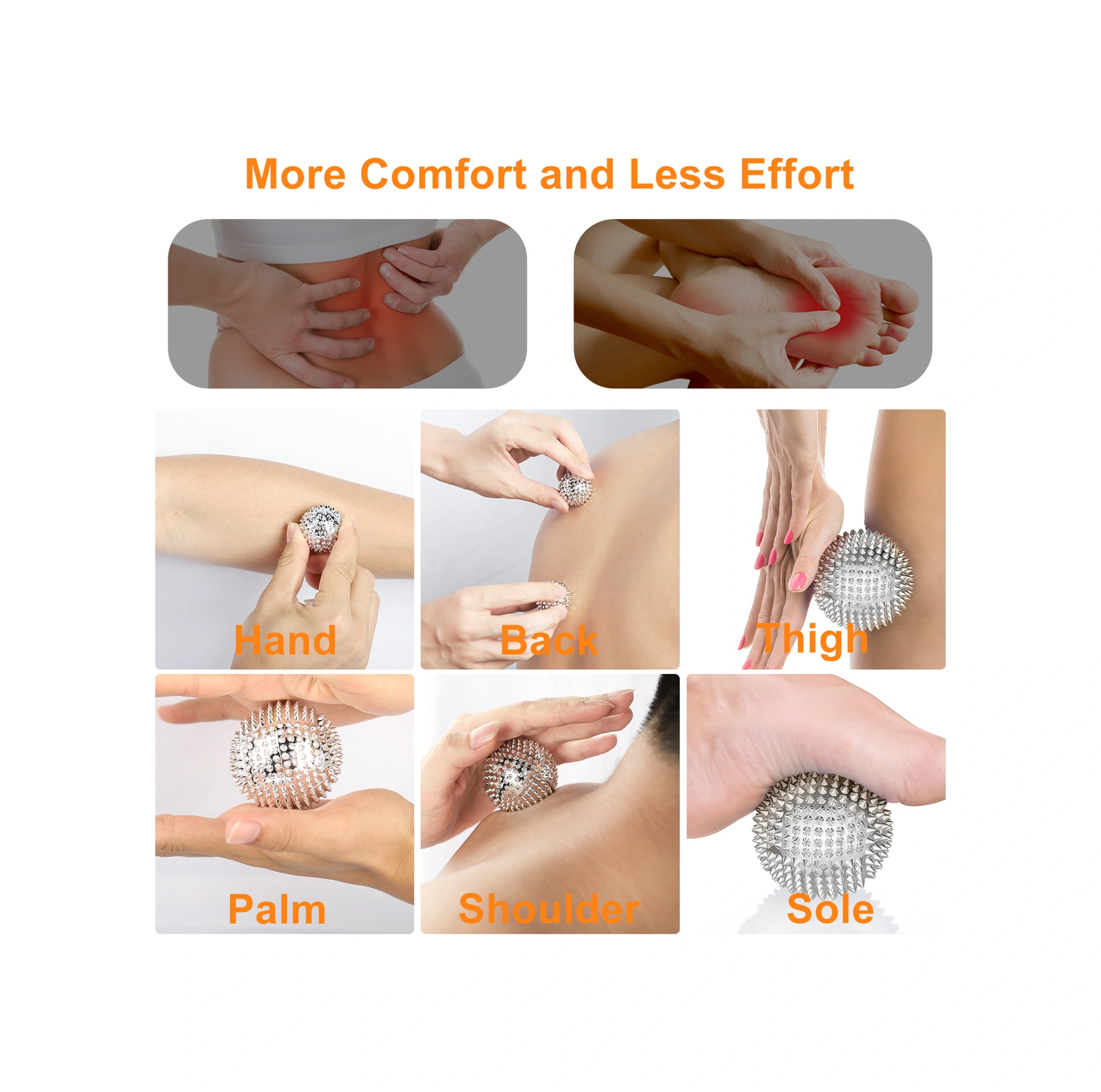 Xindoker 2 Adet Manyetik Masaj Topu - Kas Gevşetici, Parmak Ve Ayak Tabanı Masajı İçin, 4.7cm, Gümüş Renkli, Spor Egzersiz Rehberi Hediyesi Gümüş