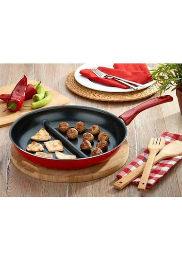 Papilla Redio Cingöz Bölmeli Tava 30 Cm Kırmızı