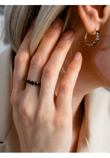 Lamponi 925 Ayar Gümüş Spinell İli Altın Kaplama Yüzük 239502995 Altın