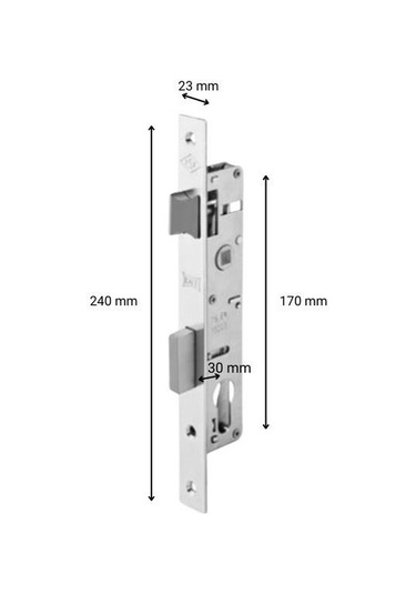 Kale 153/30u 30 Mm Dar Dilli Silindirli Kilit Boş Kasa, Gövde