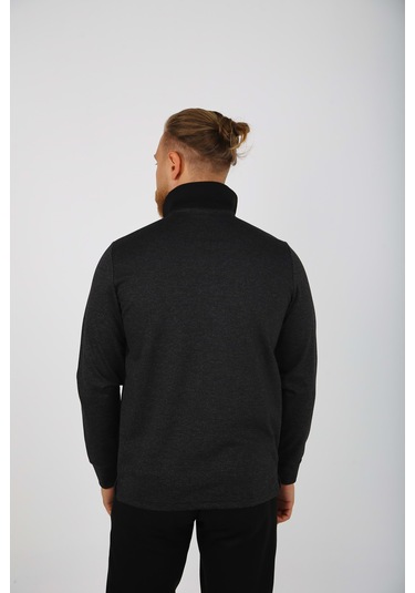 Erkek Brango Yakalı Fermuarlı Triko Kazak 001