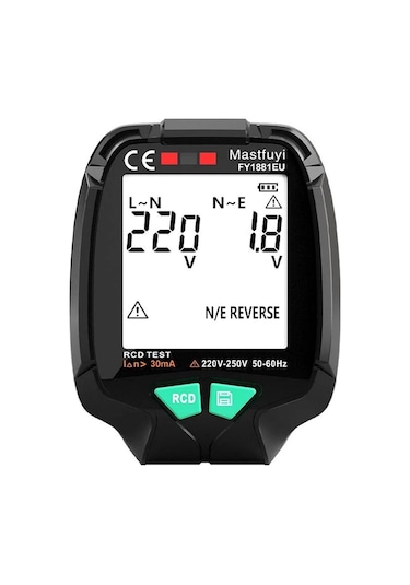 Powermaster Pm-20400 Siyah 30V - 250V Tam Ekran Soket Test Cihazı