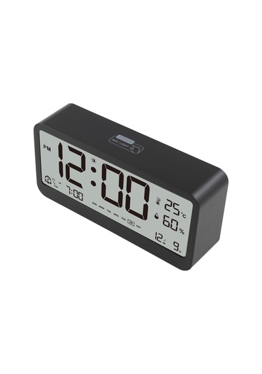8001-en Çok Fonksiyonlu Dijital Saat Led Parlaklığı Siyah
