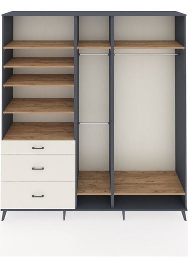 Hyperion Dolap 9 Raflı 3 Çekmeceli 3 Askılı 220x44x243 Antrasit-çam/aytaşı Atlas Çam/aytası Hyperion Dolap 9 Raflı 3 Çekmeceli 3 Askılı 220x44x243 Antrasit-çam/aytaşı Atlas Çam/aytası