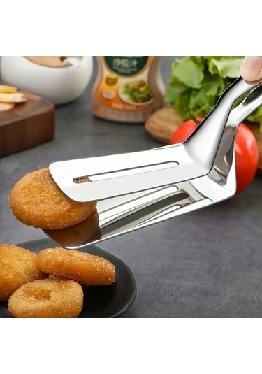 Trendooze Gaojunshop01 Gümüş Paslanmaz Çelik Spatula Seti Yapışmaz Maşalar Gümüş
