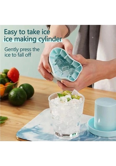 Wondernest Yuvarlak Yaz Yapımı Silikon Sarı Mavi Küpü Kovası Kalıp Jialan Ev Buz Buz + Sc Mavi - Sarı