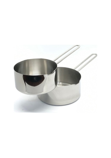 Paslanmaz Çelik Kaçerola Sütlük ve Sosluk 3'lü Set 12-14-16 CM