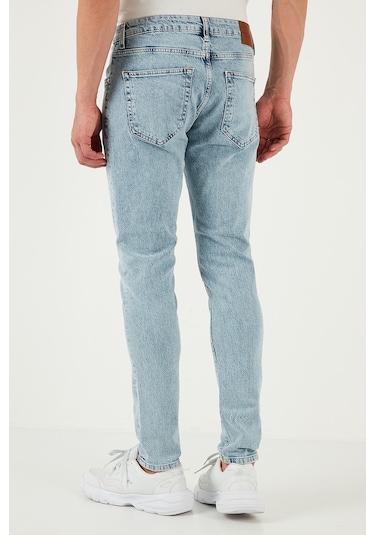 Buratti Streç Pamuklu Slim Fit Normal Bel Dar Paça Jeans Erkek Kot Pantolon 1115S601Napoli Açık Mavi