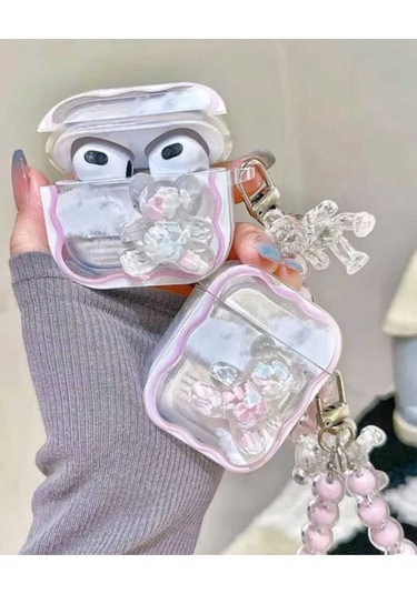 Iphone 3 Nesil Uyumlu Koruyucu Bluetooth Kulaklık Kılıfı Ayı Airpods 3. Nesil