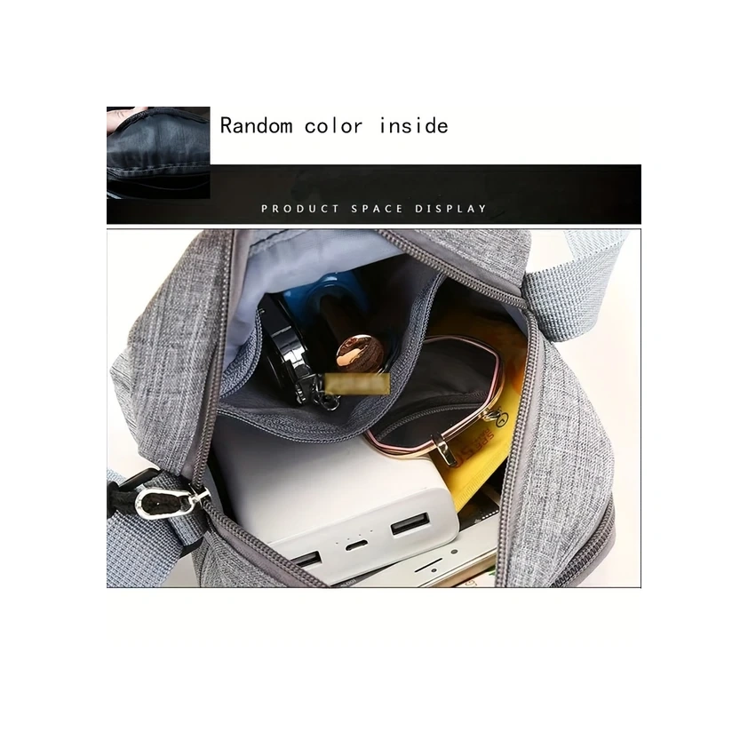 Gateesat Gri Mini Şık Crossbody Çanta - Fermuarlı Günlük Telefon Çantası Gri