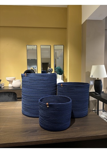 Rover Çok Amaçlı Düzenleyici Sepet, Saksılık, Organizer 3'lü Set Lacivert