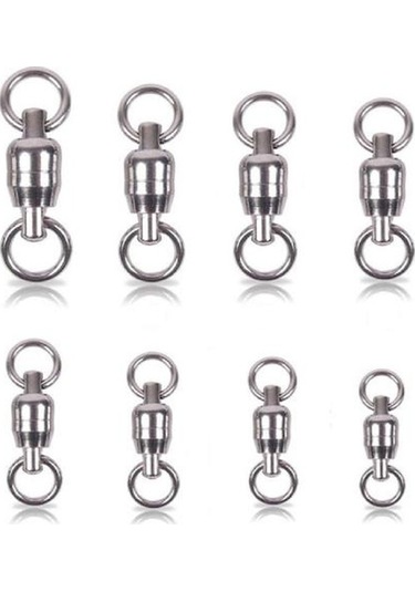 Muqzı Spor Aksesuarı 3 Adet Paslanmaz Çelik Çift Rulman Fırdöndüler Tuzlu Su Olta Takımı Konektörü 6