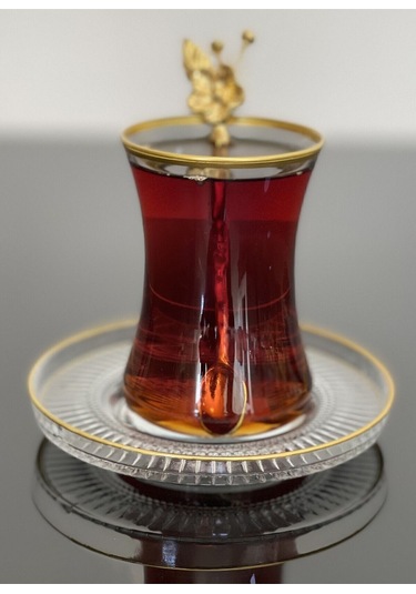 Çeyizci Çarşı Çay Set 18 Parça 6 Kişilik Japon Gülü Çay Kaşıklı Lav Gül Diğer