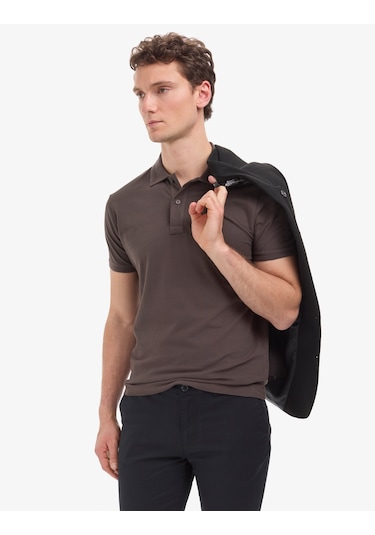 Pierre Cardin Erkek Koyu Kahverengi Tişört Basic 50321128-vr084