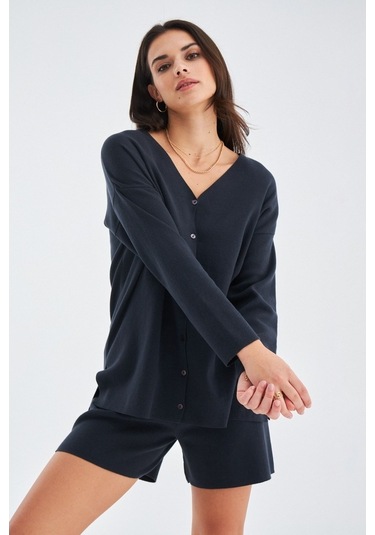 Peraluna %100 Pamuk Antrasit Kadın Şort Antrasit