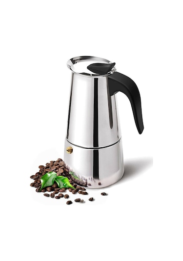 Paslanmaz Çelik Ocak Üstü 4 Cup Fincan Moka Pot Espresso Cin285-4