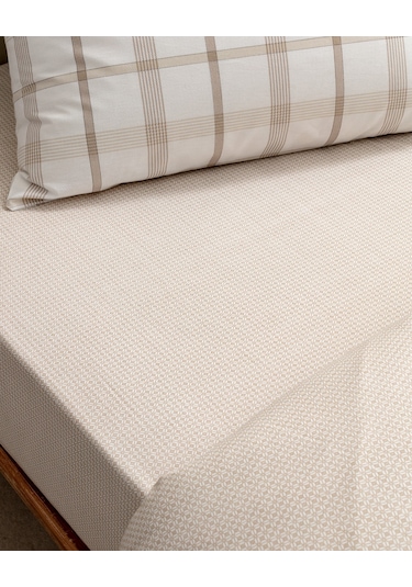 Madame Coco Aluin King Size Ranforce Baskılı Nevresim Takımı Ekru