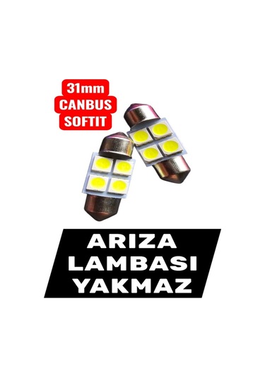 31mm 2 Adet Softit Led Ampul Canbus Plaka Tavan Bagaj Plaka Araç İç Aydınlatma Arıza Işığı Yakmaz