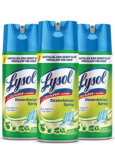 Lysol Dezenfektan Sprey Bahar Ferahlığı 3 x 400 ML