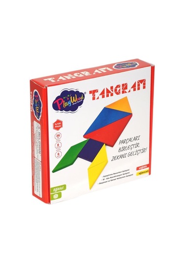 8 Parça Kutulu Eğitici Ahşap Oyuncak Tangram Puzzle Zeka Oyunu