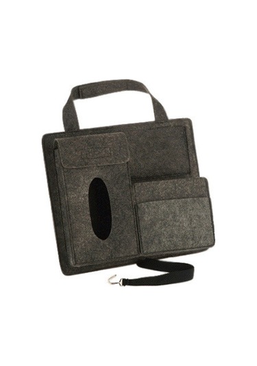 Keçe Araba Saklama Çantası Araba Arka Koltuk Asılı Organizatör Çantası Siyah