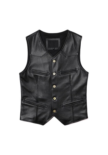 Vashion Hakiki Deri Siyah Yelek