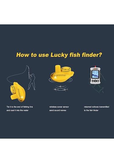 Lucky Kablosuz Uzaktan Sonar Sensörü Balıkçılık Bulucu Dönüştürücü 45m Su Derinliği