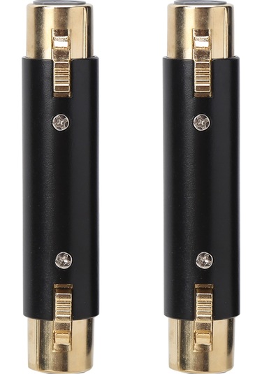 2 Adet Xlr Dişi - 3 Pinli Mikrofon Kablosu Adaptörü Altın Kaplama Çinko Alaşımlı Ses Dönüştürücü