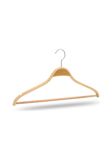 Nyn Ahşap Askı 8061 Barlı Gömlek Pantolon Askısı Naturel Renk 8 Adet