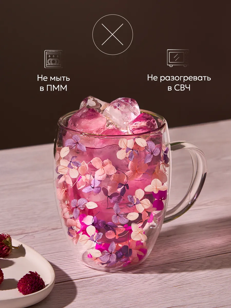 Joland Çift Tabanlı Çiçek Desenli Kupa 293299721 Pembe