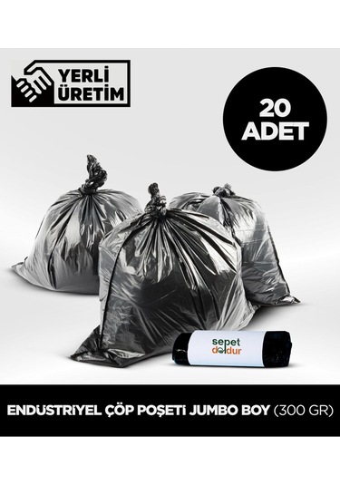 Endüstriyel Çöp Poşeti Jumbo Boy/300 Gr - 20 Adet