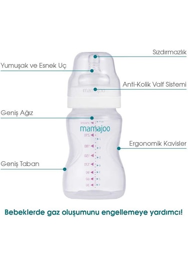 Mamajoo Antikolik Biberon Seti 150 Ml 0 Ay+ Yavaş Akışlı, İkili