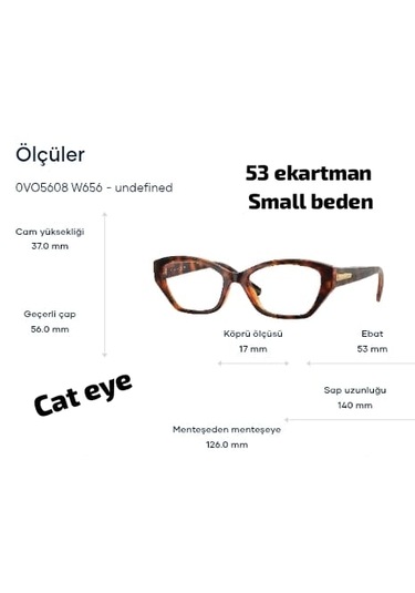 Vogue Vo5608 W656 53ekt Small Kadın Mavi Işık Korumalı Ekran Gözlüğü Havana