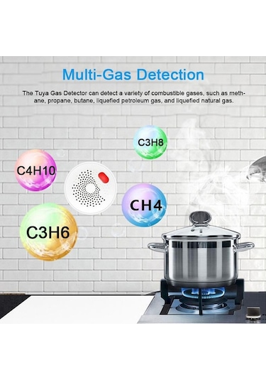 Supermarket1 Tuya Wifi Doğal Gaz Dedektörü: Tak-çalıştır Yanıcı Gaz Alarmı, Metan, Propan, Bütan, Lpg, Lng Algılama