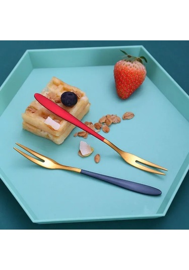 Fosenze 13 Cm Gümüş Renkli Paslanmaz Çelik 5'li Salata Çatalı Seti - Ev Ve Restoran Kullanıma Uygun Hafif Ve Dayanıklı Altın