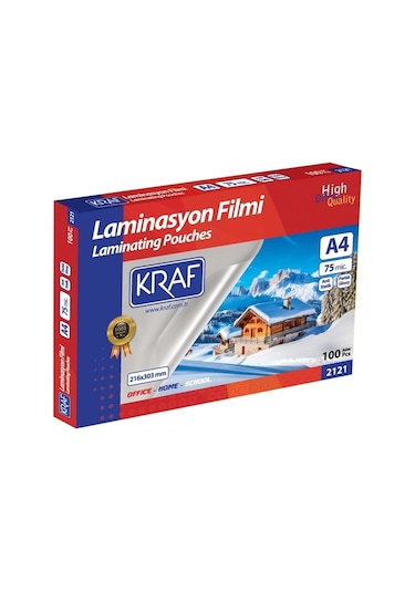 Kraf Laminasyon Filmi Parlak A4 75 Mikron 100'lü