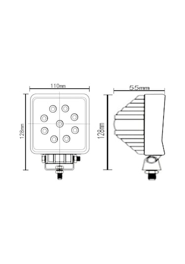 Led Kare Çalışma Lambası 9 Ledli - 201610