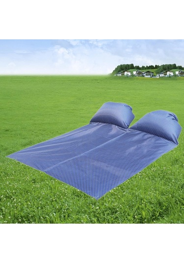 Homyl Baş Destekli Piknik Örtüsü Çim Yürüyüşü İçin Donanma 145x210cm Çok Renkli