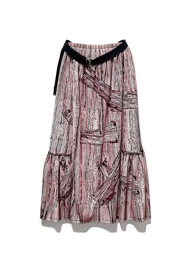 Şifon Lastikli Etek 95 Cm - 38-50 Bordo