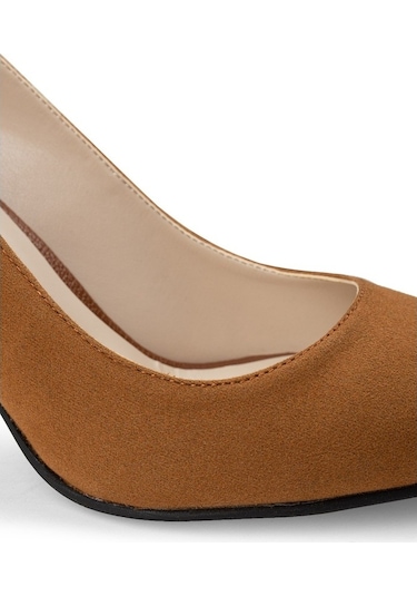 Deery Taba Rengi Süet Kadın Stiletto Taba
