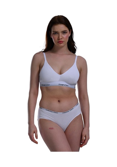 Likralı 6'lı Kutu Premium Günlük Kullanıma Uygun Bato Külot Amelıa G-008 F Beyaz