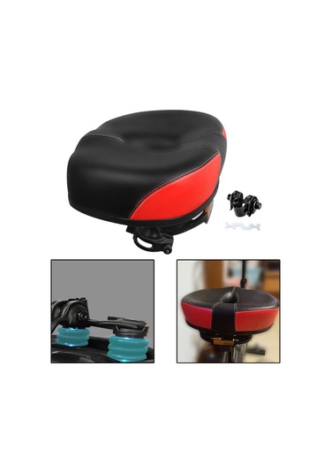 Suntek Elektrikli Bisiklet Sele Kalınlaştırılmış Kırmızı Kırmızı