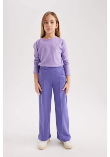 DeFacto Kız Çocuk Wide Leg Pantolon B7784A8NSPR320 Mor