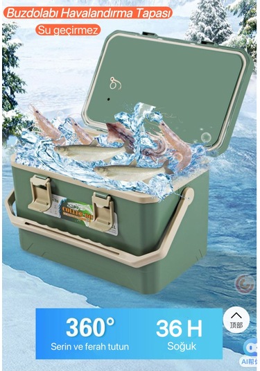 18 Lt Taşınabilir Soğutucu Kamp Dolabı Yeşil